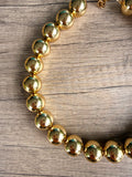 Shiny Gold Choker Acrylic Beaded Statement Necklace - Betty