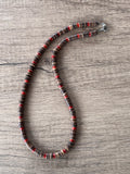 Wood Red Brown Mens Beaded Surfer Necklace - Dennis