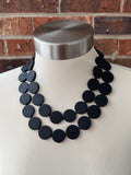 Black Statement Resin Bead Necklace Chunky Multi Strand Necklace - Charlotte