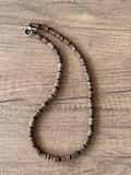 Wood Black Brown Mens Beaded Surfer Necklace - Dennis
