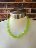 Light Green Acrylic Beaded Chunky Multi Strand Statement Necklace - Alana