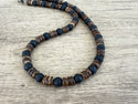 Mens Black Brown Wood Lava Rock Beaded Necklace - Dutton