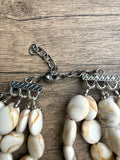 Cream Brown Acrylic Beaded Multi Strand Statement Necklace - Missy