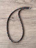 Gray Copper Beaded Hematite Stone Mens Beaded Necklace - Theo