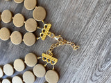 Gold Statement Lucite Bead Necklace Chunky Multi Strand Necklace - Charlotte