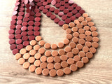 Brown Copper Wood Bead Multi Strand Statement Necklace - Regan