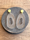 Clear Big Lucite Acrylic Dangle Statement Earrings - Sylvia