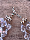Clear Lucite Multi Strand Beaded Acrylic Geometric Statement Necklace - Krista