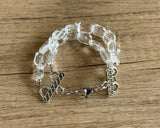 Clear Faceted Acrylic Beaded Womens Bracelet Jewelry Set - Jenny