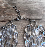 Lucite Acrylic Clear Bead Chunky Multi Strand Statement Necklace - Tessa