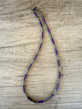 Mens Purple Gray Thin Hematite Magnesite Beaded Necklace - Wyatt