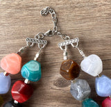 Multi Color Lucite Statement Chunky Beaded Acrylic Necklace - Ashley