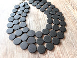 Black Statement Lucite Bead Necklace Chunky Multi Strand Necklace - Charlotte