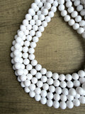 White Acrylic Big Bead Chunky Multi Strand Statement Necklace - Alana