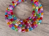 Multi Color Faceted Lucite Acrylic Bead Chunky Statement Necklace Jewelry Women - Leslie