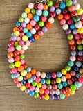 Multi Color Acrylic Big Bead Chunky Statement Necklace - Alana