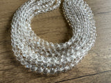 Clear Faceted Beaded Acrylic Multi Strand Chunky Statement Necklace - Evelyn