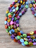 Multi Color Lucite Acrylic Chunky Multi Strand Statement Necklace - Lauren