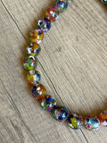 Multi Color Choker Acrylic Beaded Short Statement Necklace - Betty