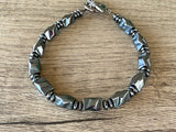 Mens Gray Hematite Bead Stone Bracelet Mens Jewelry - Dylan
