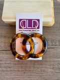 Brown Tortoise Shell Statement Acrylic Resin Hoop Earrings - Mollyrose