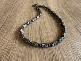 Mens Gray Hematite Gemstone Beaded Necklace | Dylan | DLD Jewelry