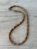 Tan Jasper Copper Mens Beaded Necklace - Rowan