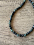 Mens Black Stone Gray Hematite Jasper Beaded Necklace - Phoenix