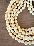 Cream White Acrylic Beaded Multi Strand Statement Necklace - Julianna