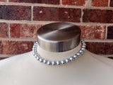 Silver Choker Matte Beaded Acrylic Chunky Multi Strand Statement Necklace - Alana
