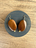 Brown Wood Big Statement Dangle Earrings - Miranda