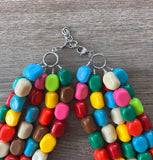 Colorful Lucite Acrylic Bead Chunky Statement Necklace Jewelry Women - Leslie
