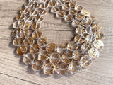 Clear Gold Lucite Beaded Multi Strand Chunky Statement Necklace - Charlotte