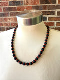 Brown Black Lava Rock Mens Bead Long Surfer Necklace - Mac