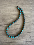 Mens Brown Turquoise Wood Jasper Stone Beaded Mens Necklace - Saul