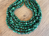 Green White Statement Acrylic Bead Chunky Multi Strand Necklace - Annaliese