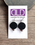 Black Resin Statement Matte Dangle Earrings Jewelry Set - Charlotte