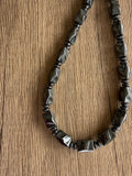 Mens Gray Hematite Gemstone Beaded Necklace | Dylan | DLD Jewelry