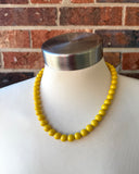 Dark Yellow Acrylic Bead Chunky Multi Strand Statement Necklace - Alana
