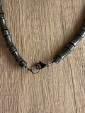 Mens Gray Hematite Beaded Stone Necklace | Aiden | DLD Jewelry