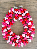 Pink Red Heart Acrylic Beaded Statement Necklace - Amore