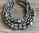 Pyrite Lucite Gray Acrylic Beaded Chunky Multi Strand Statement Necklace - Lauren