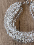 Clear Acrylic Choker Beaded Lucite Chunky Multi Strand Statement Necklace - Alana