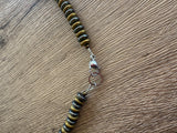Gray Hematite Gold Stone Beaded Short Long Mens Necklace - Mateo