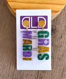 Mardi Gras Glitter Acrylic Dangle Statement Earings