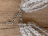 Clear Acrylic Choker Beaded Lucite Chunky Multi Strand Statement Necklace - Alana