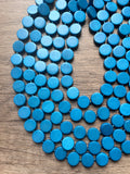 Turquoise Blue Wood Beaded Multi Strand Chunky Statement Necklace - Charlotte