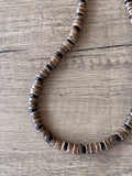 Wood Black Brown Mens Beaded Surfer Necklace - Dennis