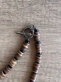 Wood Black Brown Mens Beaded Surfer Necklace - Dennis
