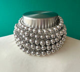 Shiny Silver Choker Big Beaded Acrylic Statement Necklace - Alana